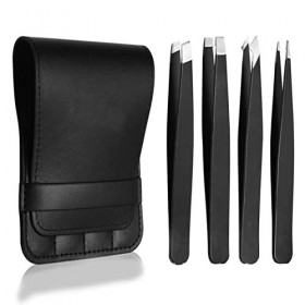 Pincettes à Sourcils 4 Pièces, Outil De Coupe De Sourcils De Précision En Acier Inoxydable, Kit De Dissolvant Déchardes Pour