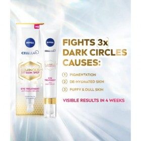 NIVEA Cellular LUMINOUS 630 Crème de traitement des yeux anti-cernes 15 ml , crème contour des yeux pour les cernes avec for