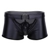 Duohropke Boxer effet mouillé pour homme - Brillant - En cuir verni - Sous-vêtements érotiques, 04 - Noir., XXXXXL