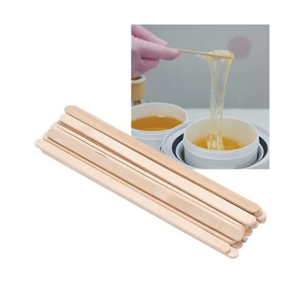 Alaaner Bâtons de Cire pour épilation Cire 100 Pièces Sac Jetable en Bois épilatoire Cire Applicateur Bâton Spatule Outils D