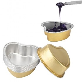 Bols de Fonte de Cire en Aluminium, 10 Pièces Grand Bol de Fonte de Haricot de Cire doré Réutilisable Portable pour lépilati