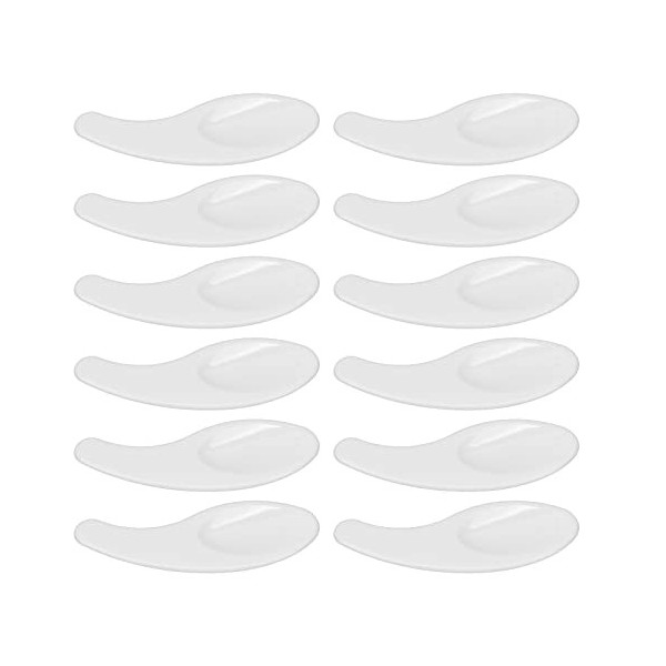 Lot de 50 spatules à crème pour le visage en forme de cuillère incurvée lavable et réutilisable, spatule incurvée pour colle 