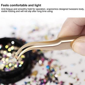 Pince à épiler en acier inoxydable pour extensions de cils, outils dapplication de faux cils, pince à épiler courbée, pince 