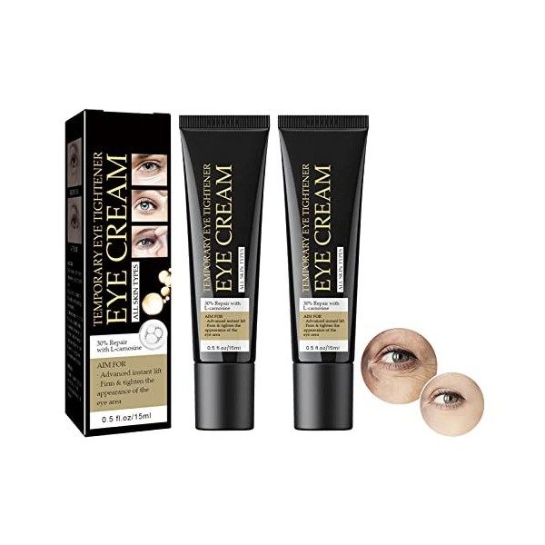 2Pcs Crème Raffermissante pour les Yeux, Crème Pour Les Yeux, Crème Raffermissante Instantanée Pour Les Yeux, Crème Cernes Po