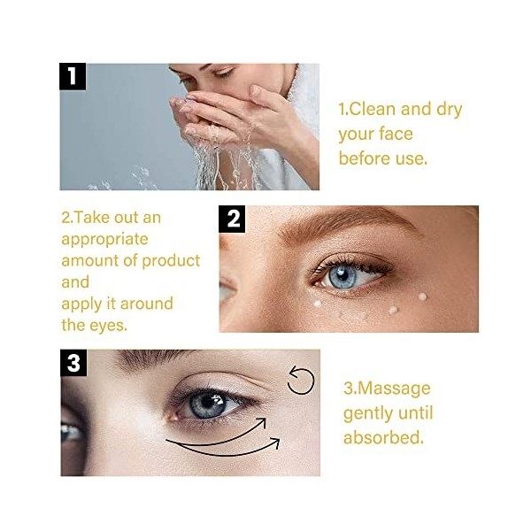 2Pcs Crème Raffermissante pour les Yeux, Crème Pour Les Yeux, Crème Raffermissante Instantanée Pour Les Yeux, Crème Cernes Po