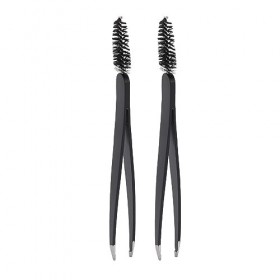 Pince à épiler à Sourcils 2 Pièces, Pince à épiler à Pointe Oblique pour Sourcils, avec Brosse à Sourcils, Pince à épiler à P