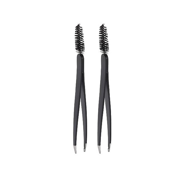 Pince à épiler à Sourcils 2 Pièces, Pince à épiler à Pointe Oblique pour Sourcils, avec Brosse à Sourcils, Pince à épiler à P