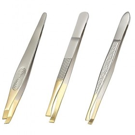 Lot de 3 pinces à épiler professionnelles en acier inoxydable pour poils incarnés, pour enlever les poils incarnés, épilation