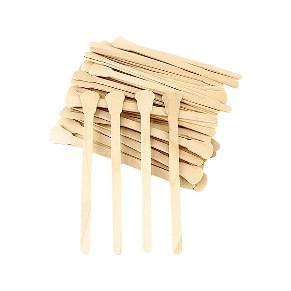 caizhe Wooden Hair Removal Stick, 100pcs Hair Removal Waxed Applicator, Disposablle Wooden Waxing Spatulas,Waxing Sticks Hygi