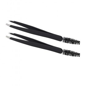 Pince à Cils en Acier Inoxydable Antidérapante 2 Pinces à Sourcils de Maquillage