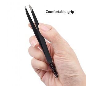 Pince à Cils en Acier Inoxydable Antidérapante 2 Pinces à Sourcils de Maquillage