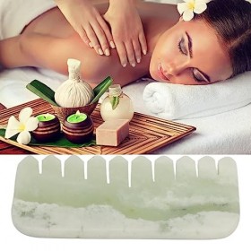 Peigne de Massage en Jade, Peigne pour Racler le Cuir Chevelu, Traitement des Points de Déclenchement, Outil de Massage Porta