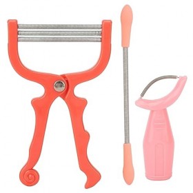 Ensemble Dépilation du Visage, épilateur à Ressort En Acier Inoxydable Manuel Lèvres Joues Sourcils Cou Outil Dépilation du