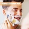 Lurrose Brosse à Crème à Raser Brosse à Moustache Brosse à Barbe Homme Blaireau Homme Blaireau à Poils Doux Blaireau En Bois 