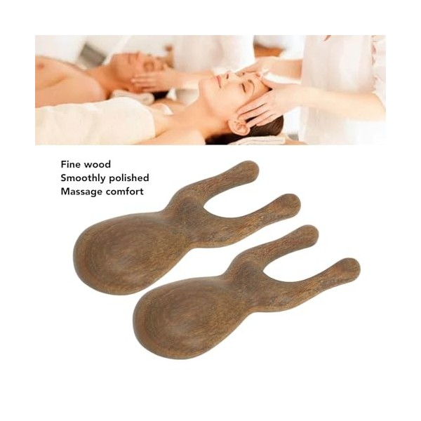 Grattoir de Massage du Nez en Bois, 2 Pièces, Façonnage du Visage, Réduit la Fatigue, Outil de Massage des Yeux