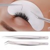 Pince à épiler pour extensions de cils, 2 pièces Kit professionnel de pinces à épiler pour extensions de cils pointues et inc