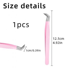 PSOWQ 1 Pince Extension Cils a Epiler Pour Extensions de Cils, pince à épiler professionnelle à pointe incurvée en acier inox