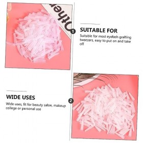 minkissy 50 Pièces Ensemble De Pinces à Cils Douille De Couverture De Pincettes Outils Auxiliaires Pour Les Cils Couvre-cils 