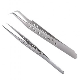 minkissy Lot de 2 applicateurs de cils - Outils de manucure - Pince à épiler pour extensions de cils - Pince à épiler à ongle