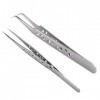 minkissy Lot de 2 applicateurs de cils - Outils de manucure - Pince à épiler pour extensions de cils - Pince à épiler à ongle