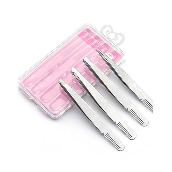 minkissy Lot de 4 accessoires pour faux cils, sourcils, kit de façonnage des sourcils, pince à épiler, kit de cosmétologie po