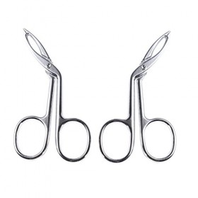 Lurrose 2 Pièces Clip Ciseaux à Sourcils Pince à Épiler à Pointe Inclinée Clip Pince à Épiler Pointe Droite Pinces à Sourcils