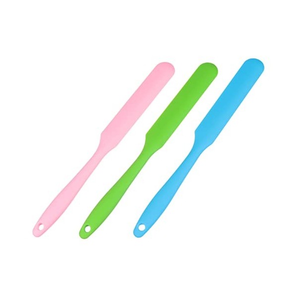 minkissy Lot de 3 bâtons dépilation en silicone applicateurs de cire en silicone Spatule dépilation à la cire pour femme Ba