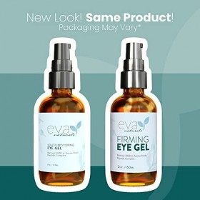 Eva Naturals Gel Anti Cernes Yeux - Contour des Yeux Raffermissant pour les Cernes, Yeux Gonflés, Pattes d’Oie, Ridules et Ri