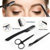 Ensemble De Tondeuse à Sourcils, 12 Pièces Kit De Tondeuse à Sourcils En Acier Inoxydable ABS Outil De Coupe De Sourcils Prof