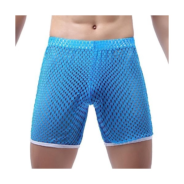 Duohropke Sous-vêtements en maille pour homme - Transparent - Short en maille - Boxer sexy - Sous-vêtements de nuit - Clubwea