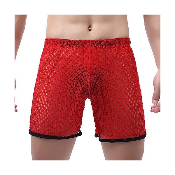 Duohropke Sous-vêtements en maille pour homme - Transparent - Short en maille - Boxer sexy - Sous-vêtements de nuit - Clubwea