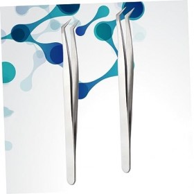 minkissy 2 Pièces Pince À Cils Pour Faux Cils Pince À Épiler Professionnelle Pince À Épiler Coudée Pince À Extension De Cils 