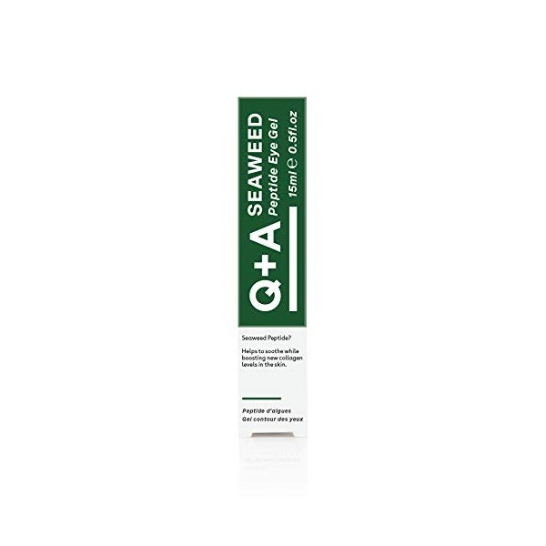 Q+A Gel pour les yeux aux peptides d’algues, raffermit la zone sous les yeux, la rend plus lumineuse et plus saine 15 ml 