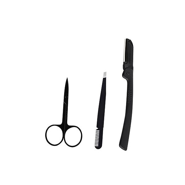 minkissy Lot de 3 ciseaux à sourcils pour couper les sourcils - Kit de cosmétologie - Kit de coupe des sourcils - Kit de toil