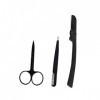 minkissy Lot de 3 ciseaux à sourcils pour couper les sourcils - Kit de cosmétologie - Kit de coupe des sourcils - Kit de toil