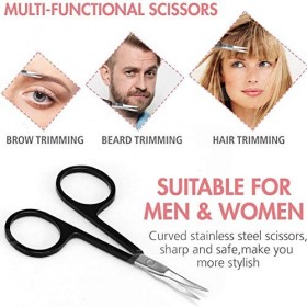 MABSSI 5 PièCes Kit de Soin des Sourcils en Acier Inoxydable Pince à éPiler Ciseaux à Sourcils Peigne Crayon à Sourcils avec 