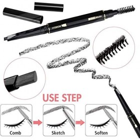 Griwiuiowe 5 PièCes Kit de Soin des Sourcils en Acier Inoxydable Pince à éPiler Ciseaux à Sourcils Peigne Crayon à Sourcils a