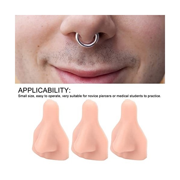 Modèle de Nez Humain, Modèle de Nez en Silicone de Simulation 3pcs Structure Transparente Souple et Flexible pour lenseignem