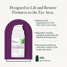 InstaNatural Gel Contour des Yeux – Réduit les Rides, Cernes, Ridules & Rougeurs – Anti-Âge Pure & Bio pour Elle & Lui avec A