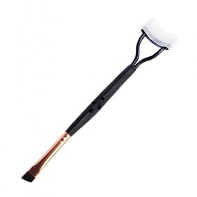 Brosse à cils à double tête Brosse à sourcils pliable Accessoire de coiffure Recourbe-cils Séparateur de cils avec couvercle 