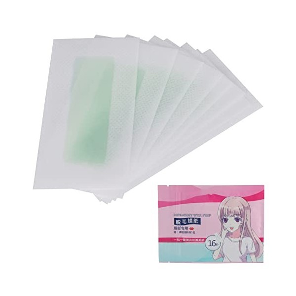 MOUMOUTEN 8 Paires Bandes De Cire Pour le Visage, Bande De Cire Dépilation Bandes De Cire Froide Bande De Papier Dépilatoire