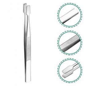 COHEALI 10 Pièces Pince À Pince À Bec De Canard De Précision À Pointe Large Pince À Épiler À Tête Droite En Acier Inoxydable 