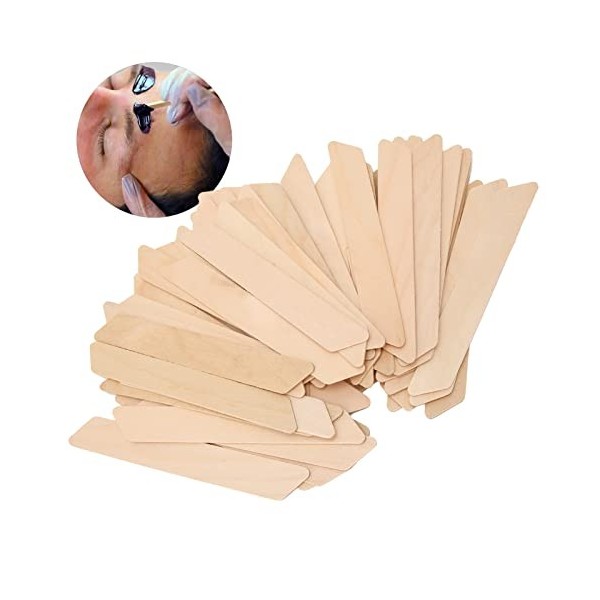 Fybida Petits Bâtons Applicateurs de Cire pour Lépilation, 50 Pièces Bâtons de Cire en Bois épilation du Corps Bâtons Darti