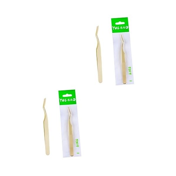 minkissy Lot de 4 pinces à cils pour femme - Pince à épiler pour extensions de cils - Pince à épiler pour faux cils - Pince à