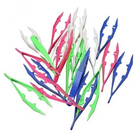 Lot de 20 pinces à épiler en plastique durable avec pointes pour adultes, usine pour entraînement de la main, loisirs