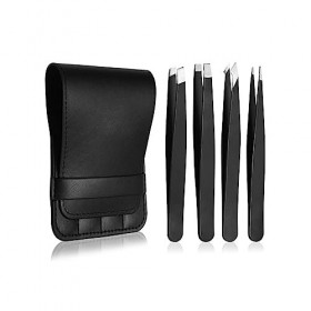 IOIUSKKU 4 pièces pince à épiler à sourcils pointe oblique outil de maquillage multifonctionnel cueilleurs sac de rangement l