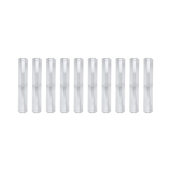 Plumdrop 10 pièces porte-stylo en plastique Transparent cristal stylo cylindre boîte-cadeau pince à épiler pince à sourcils e