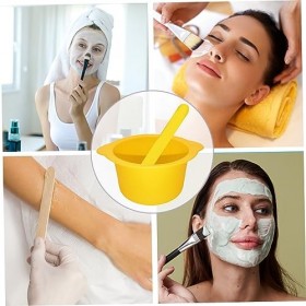 Doublure en pot à cire de silicone 2pcs Doublure de silicone de fusion de cire avec 2 spatules non-bâton réutilisable Silicon