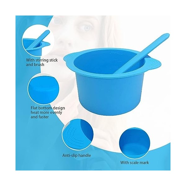 Chauffe-cire Pour Lépilation Chauffe-cire En Silicone Kit Dépilation Doublure De Pot De Cire En Silicone 2 Pièces Doublure 