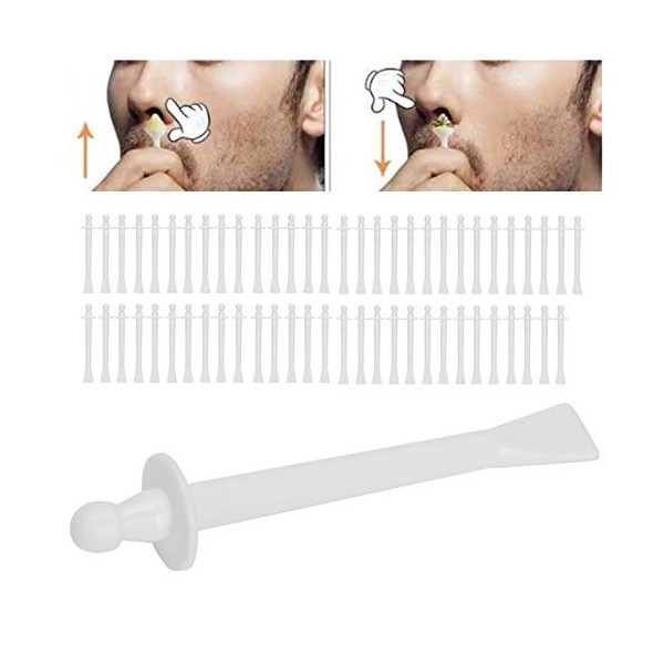 Bâton De Cire Dépilation Nasale, 60 Pièces Bâtons Dépilation du Nez Applicateur Dépilation du Nez Spatules De Cire De Nez 